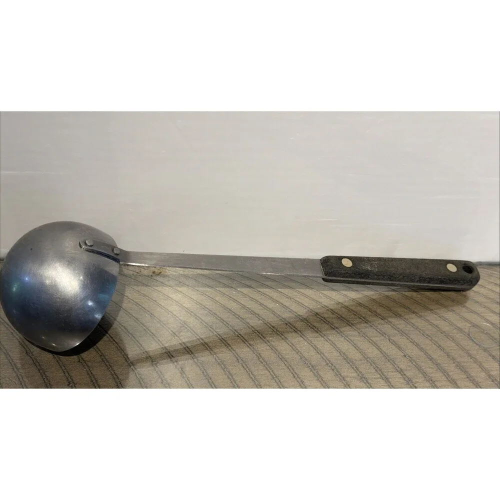Flint Arrowhead Stainless Steel Ladle with Black Riveted Handle Made in USA